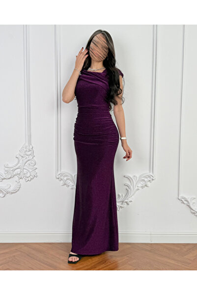 toog فستان لامع بقصة اكتاف منسدلة