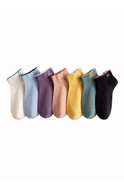 Generic Joychic Pack Of 7 Pairs Of Ankle Socks Multicolour