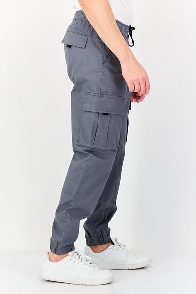 CELIO Men Regular Fit Solid Cargo Pants, Grey