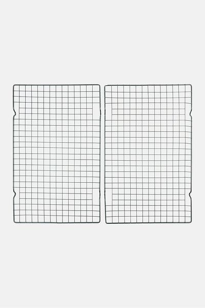 Bombay 2 Pieces Non-Stick Cooling Racks, Black