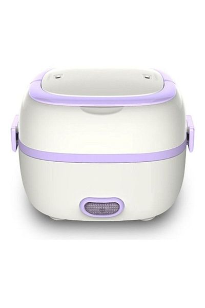 Generic Multi-Function Electric Lunch Box White/Purple 18 x 16cm