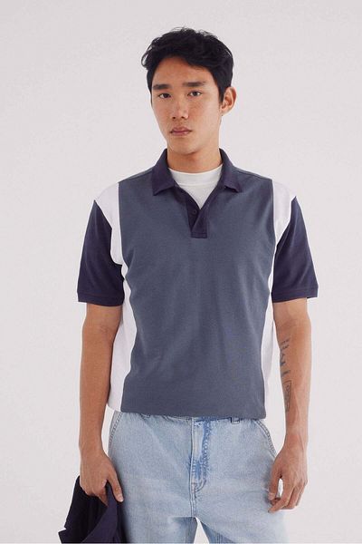 Springfield regular fit vertical striped piqué polo