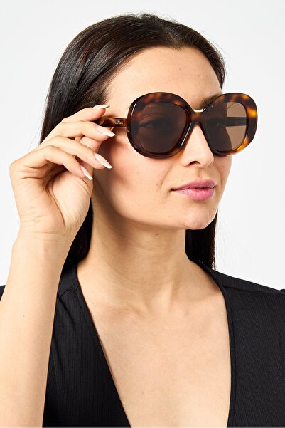 Max Mara Women MM008752E55 Oval Sunglasses, Brown