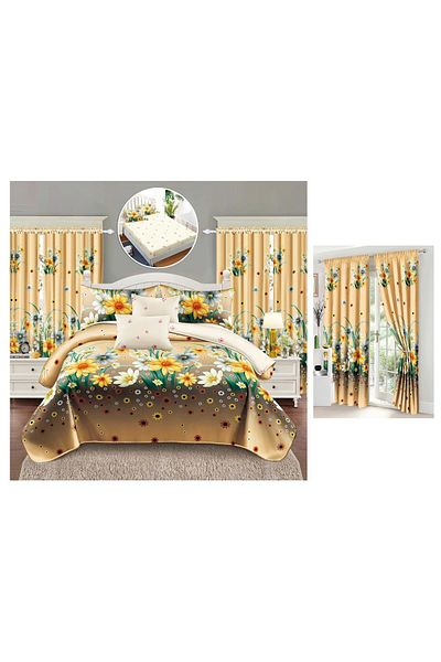 CHIRASO CHIRASO 8-Piece Bedding Set, with Drapery, Fitted Sheet 180x200, Duvet Cover, 4 Pillowcases