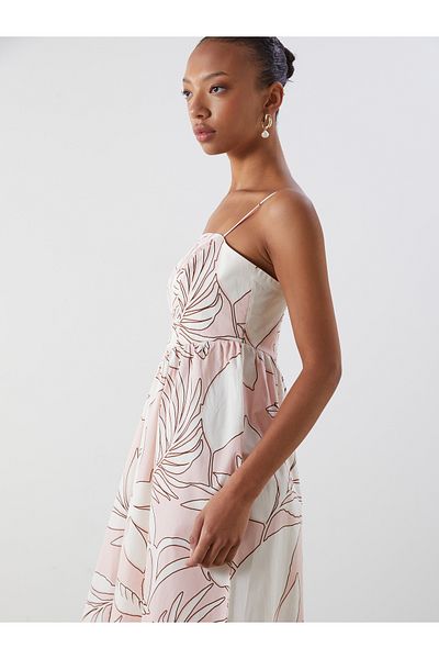 LC Waikiki Square Neck Floral Poplin Dress