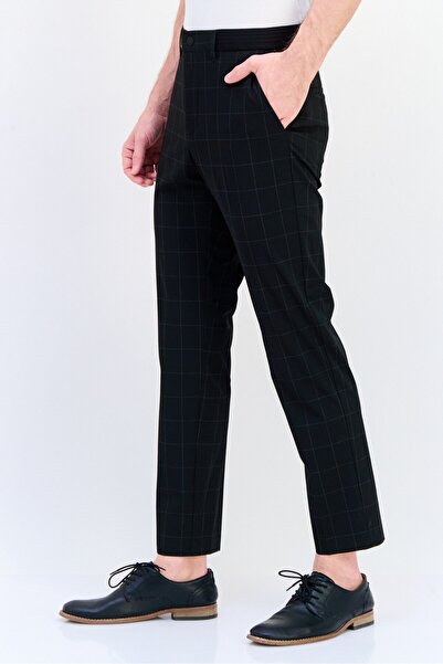 CELIO Men Regular Fit Chambray Stretchable Chino Pants, Black