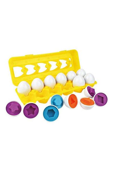 Generic Matching Egg Set, 12Pcs Color&Shape Matching Egg Set Montessori Toys For Toddlers 3D Egg Puzzle Sort