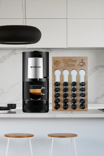 Nespresso Uyumlu Kapsül Kahve Tutucu Kapsül Standı Ahşap 24 Kapsül Kapasiteli...
