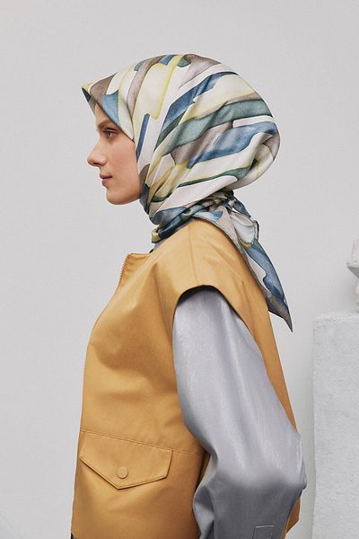 Armine Patterned Pure Silk Sura Scarf 9306- 01