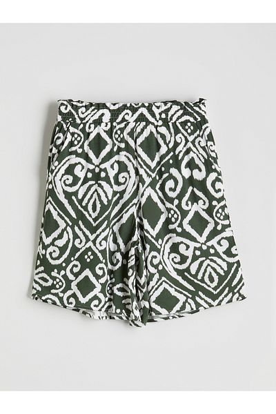 LC Waikiki Patterned Women's Shorts with Elastic Waist