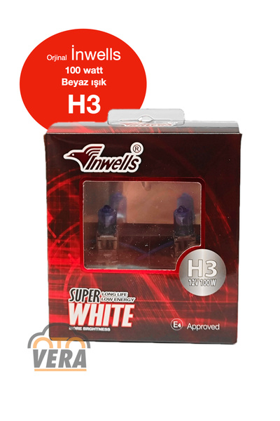 Inwells İnwells BEYAZ IŞIK Halojen H3 100 12V %50 fazla ışık