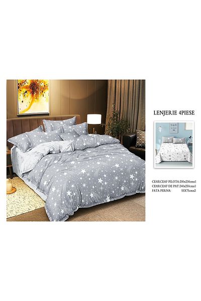 CHIRASO CHIRASO 4-Piece Bedding Set, Satin Cotton, Sheet 240x250 cm, 2 Pillowcases