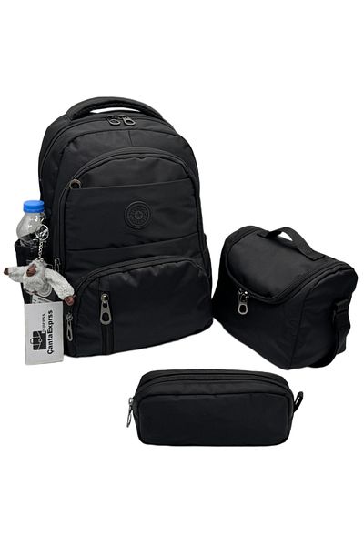 ÇantaExpress First School Bag Set of 3 Unisex Water Resistant Children's Primary School Bag 8010 Black