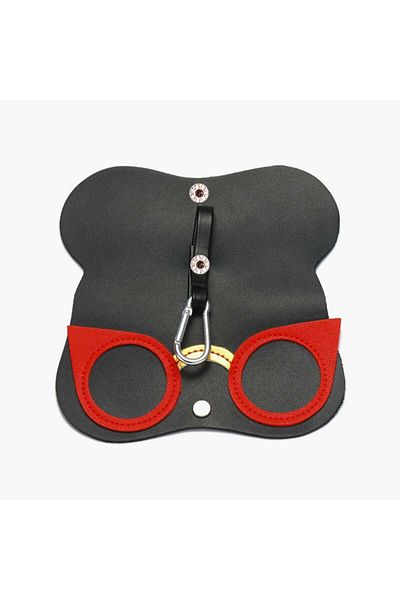 SKYDDAR INNOVATION Children's Glasses Case, eco-leather, animal design, SKDR ETFA - Beige