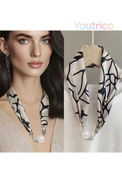 Youtrico New magnetic scarf,A variety of graphic prints,Versatile with a silk scarf.55*10cm