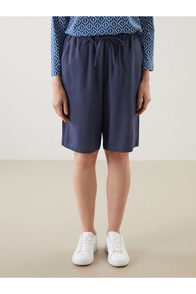 LC Waikiki Pantaloni scurți de damă din amestec de in cu talie elastică