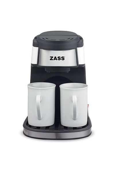 Zass Cafetieră cu filtru ZCM 01, putere 450W, 2 cești ceramice incluse, dimensiuni mici, picioare antiderapante