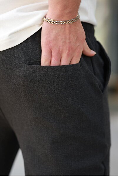 Madmext Anthracite Regular Fit Men's Trousers E6572