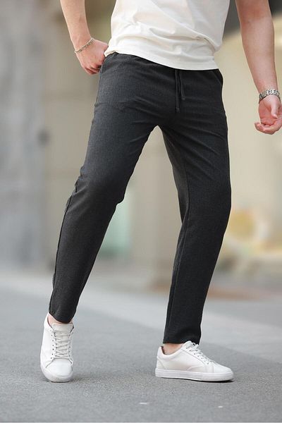 Madmext Anthracite Regular Fit Men's Trousers E6572