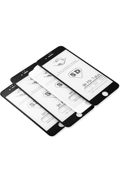 WHITE Protective Film for iPhone 7 PLUS made of 9H Tempered Glass, 5D model on the entire screen, White