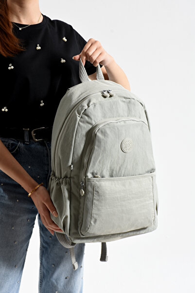 Just Polo Unisex Waterproof Imported Crinkle Fabric School Business and Travel Backpack with Laptop Compartment