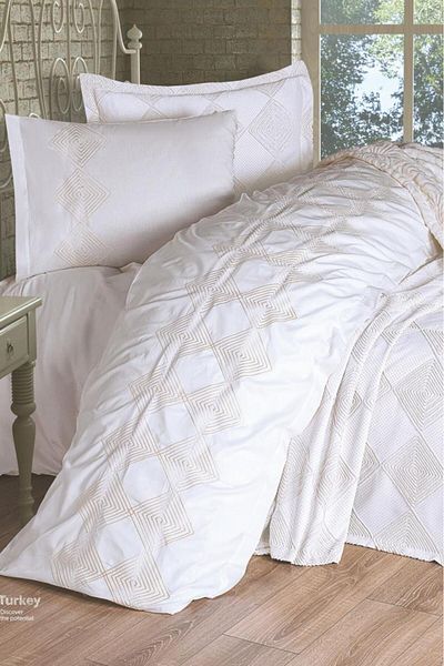 Çeyiz Diyarı Dowry Land Seher 10 Piece Dowry Set Cream