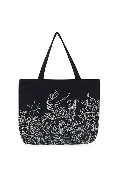 Tohum Otizm Vakfı Mustafa Birdal Tasarımlı Lacivert Bez Çanta