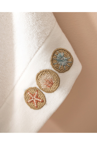 Madame Coco Терсет з вишивкою, 100% бавовна, 2 рушники для рук - білий - 30x45 см