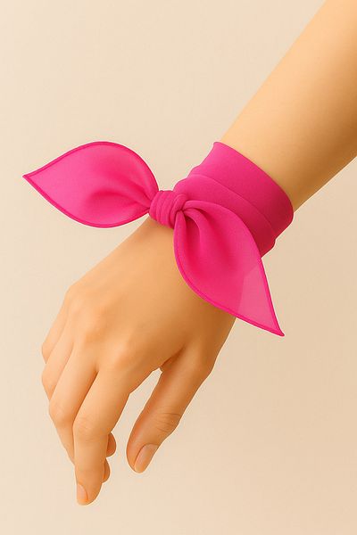 VOOP Pink Colored Plain Chiffon Scarf Multi-Purpose Accessory 50X50