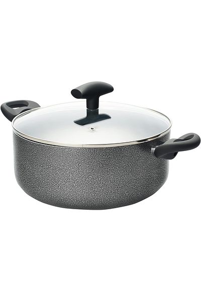 Sweet Home 9-Piece Non-Stick Aluminum Cookware Set – Black Color with Glass Lids Wooden Ladles