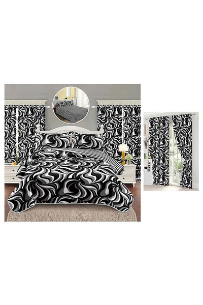 CHIRASO CHIRASO 6-Piece Bedding Set, with Drapery, Sheet 160x230, Duvet Cover, 2 Pillowcases