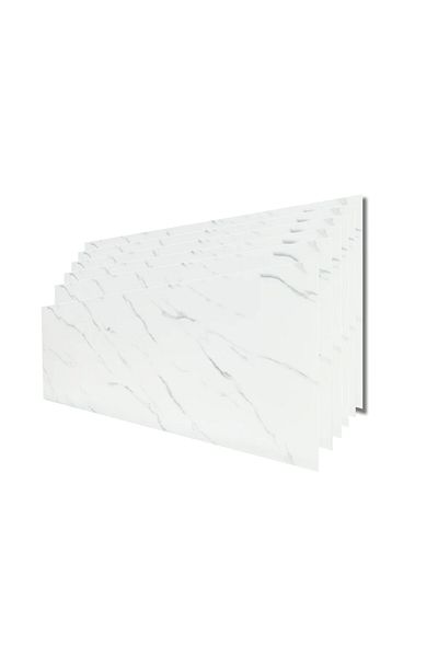 WHITE Wallpaper plate x 10pcs glossy, waterproof, self-adhesive, easy to clean, 30-60 cm, White marble