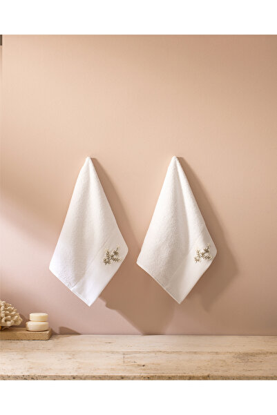 Madame Coco Рушник з вишивкою Opal, 100% бавовна, 2 шт. - білий - 30x45 см