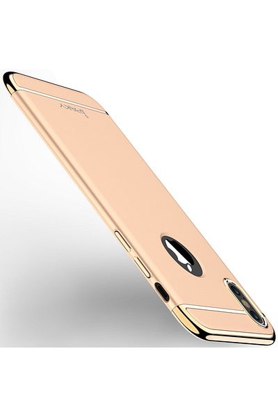 Gold Carcasă hibridă IPAKY Fashion 3 în 1 cu inserție aurie - iPhone X (auriu)