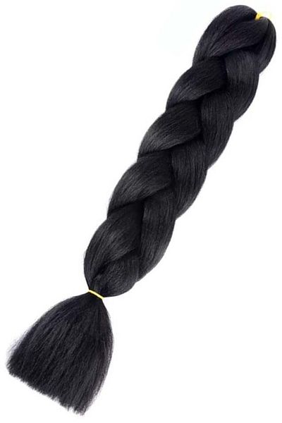 WNY Extensie de păr sintetic pentru împletituri, A1, negru, 60 cm, 100 g