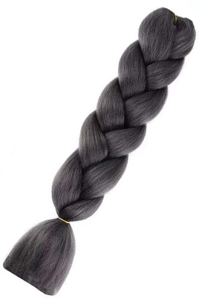 WNY Synthetic Hair Extension for Braiding, A38, Dark Gray, 60cm, 100g