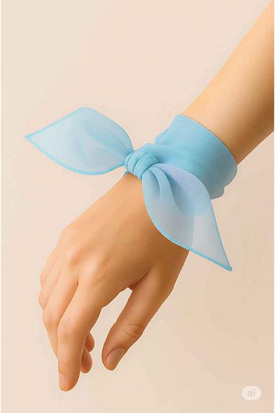Paciqa Baby Blue Χρώμα Αξεσουάρ Πολλαπλών Χρήσεων Αξεσουάρ Επίπεδο Σιφόν Φουλάρι 50x50