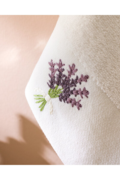Madame Coco Lavınıa Вишитий 100% бавовняний рушник для рук, 2 шт. - Білий - 30x45 см