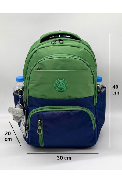 Bevitton First School Bag Set of 3 Unisex Children's Primary School Bag Bvt-8010 Green-Navy Blue