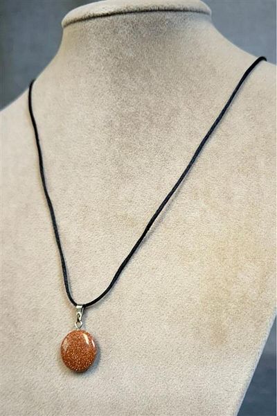 Uretti - Tuğba 6667 Handmade Star Stone Round Model Natural Stone Necklace - Brown