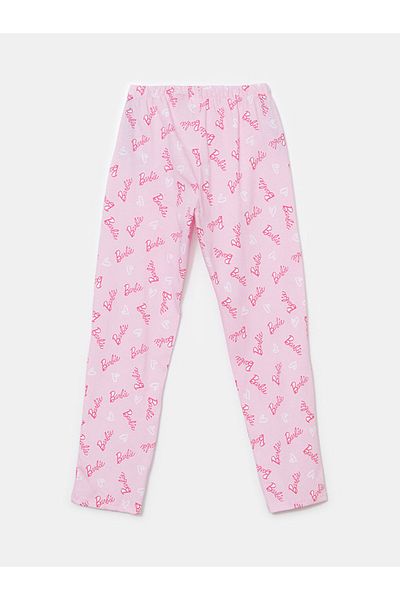 LC Waikiki Pink Elastic Waist Printed Girl's Pajama Bottom