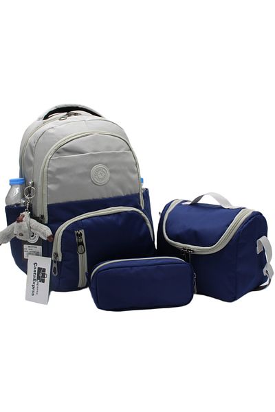 ÇantaExpress Geantă de școală primară rezistentă la apă Set de 3 geanți unisex pentru școală primară 8010 gri-birou