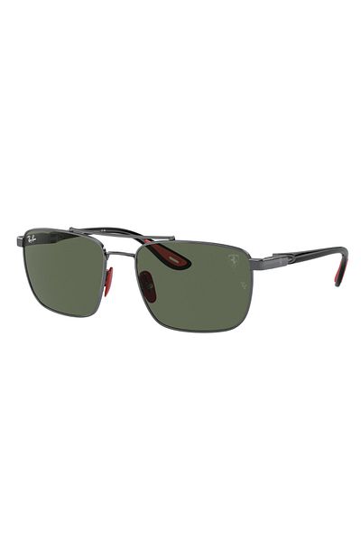 Ray-Ban Ray-Ban RB3715M F00171 – Scuderia Ferrari Sunglasses, Gunmetal, Dark Green, Size 58