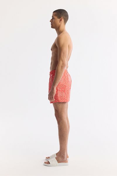 Avva Men's Orange Quick Dry Printed Standard Size Swimwear with Special Carry Bag Sea Shorts A51Y3810