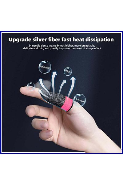 SKYDDAR INNOVATION Finger Sleeves for Gaming, Professional, Phone and Tablet, SKDR HyperFlex FS4 - Pink Grey