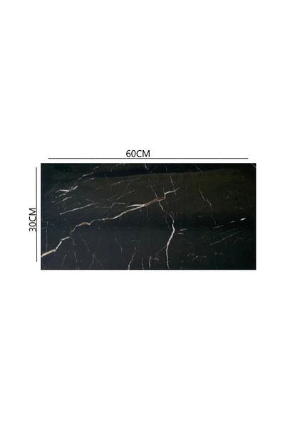 OEM Tapet x 10 buc lucios, impermeabil, autoadeziv, ușor de curățat, 30-60 cm, MARMURĂ NEAGRĂ
