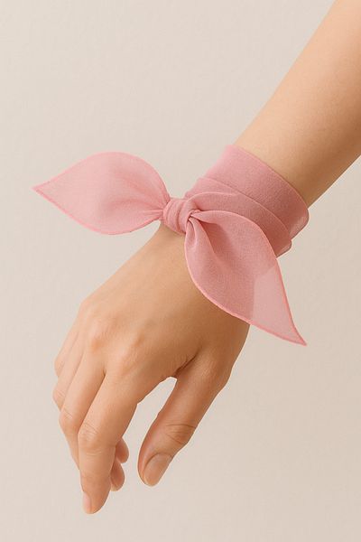 VOOP Powder Pink Colored Plain Chiffon Scarf Multi-Purpose Accessory 50X50