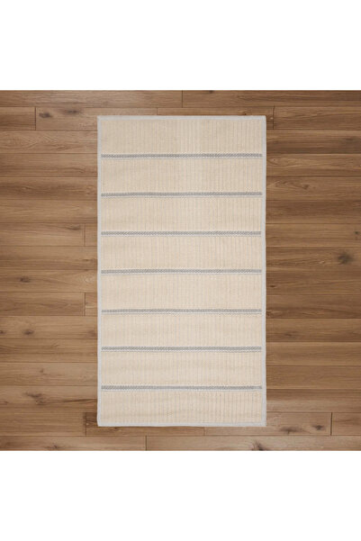 Evidea Soft Garis Dekoratif Halı - Ekru - 80x150 cm