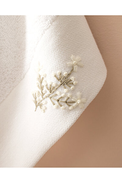 Madame Coco Рушник з вишивкою Opal, 100% бавовна, 2 шт. - білий - 30x45 см