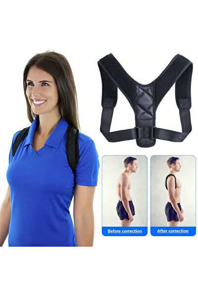 BLACK Corector de postură pentru îndreptarea spatelui, umerilor și coloanei v...